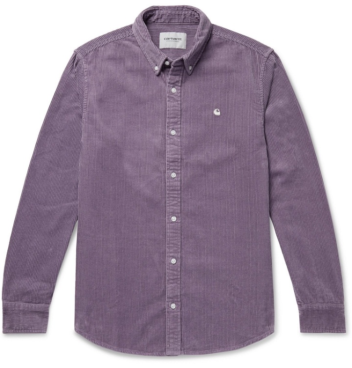 Photo: Carhartt WIP - Madison Button-Down Collar Cotton-Corduroy Shirt - Purple