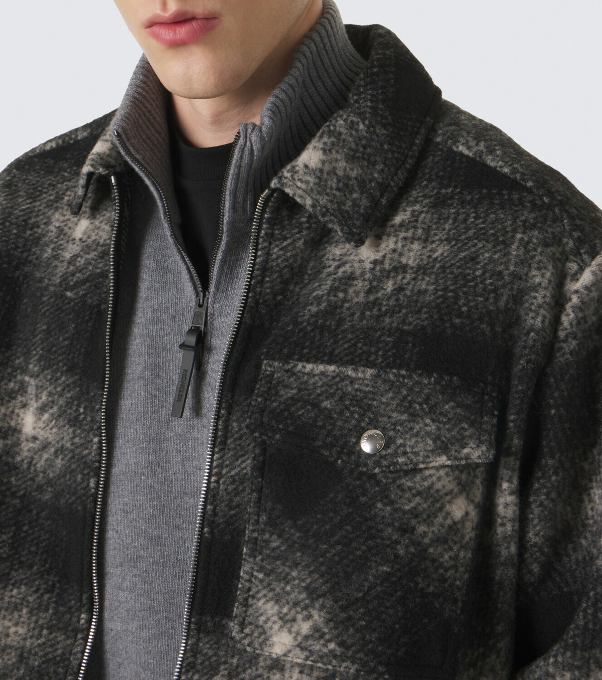 Moncler Wool and cashmere-blend half-zip sweater