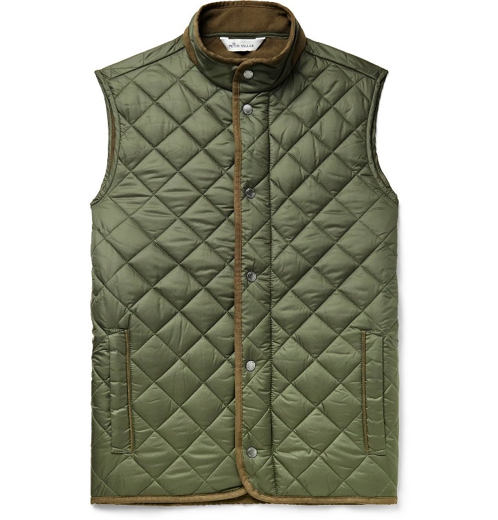 Photo: Peter Millar - Essex Microfibre-Trimmed Quilted Shell Gilet - Green