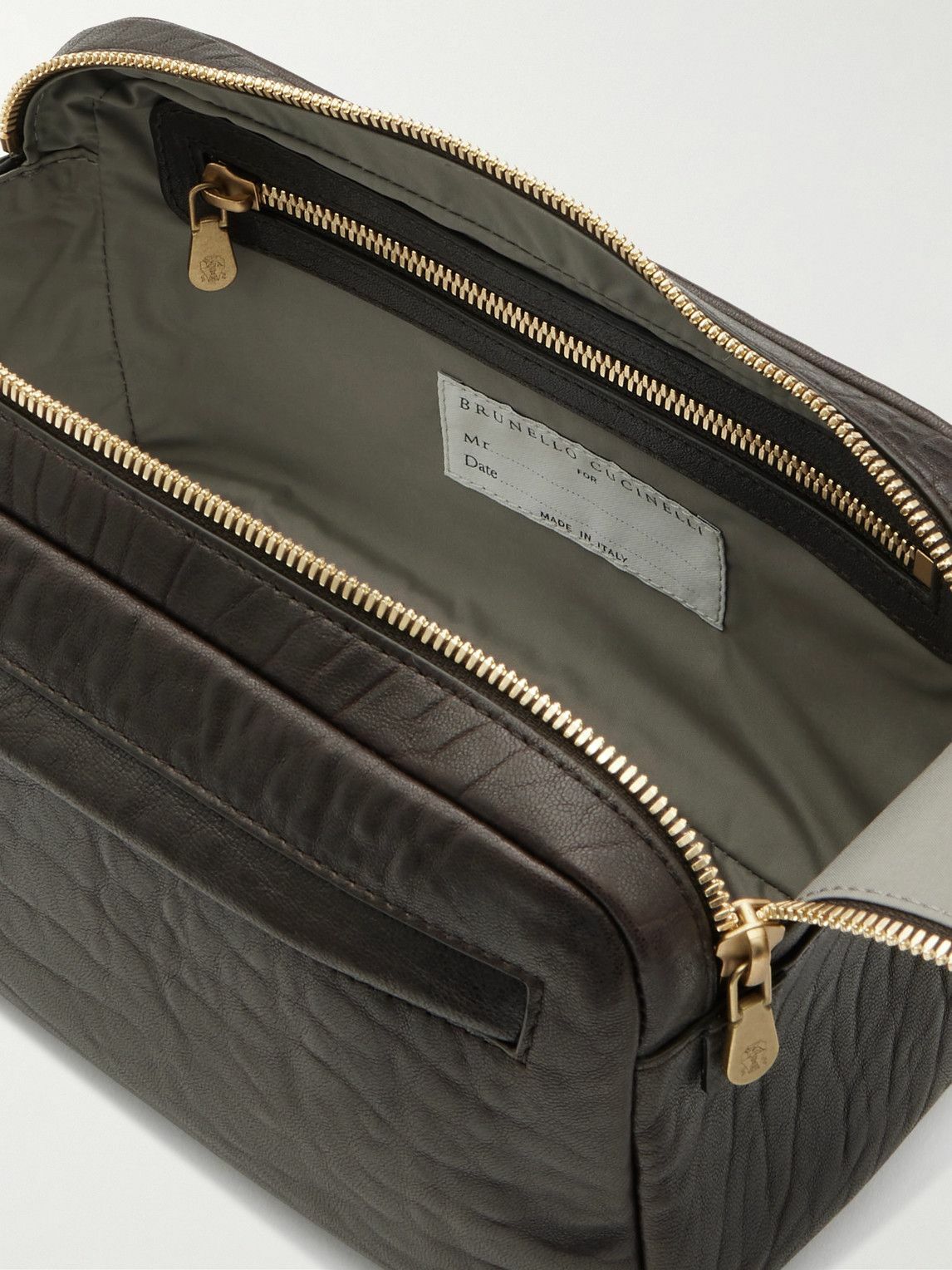 Brunello Cucinelli - Textured-Leather Wash Bag