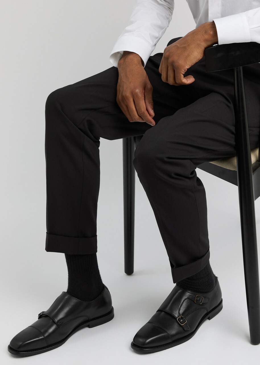 Oliver Sweeney Coombe Leather Monk Strap Shoes Black