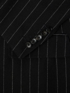 TOM FORD - Double-Breasted Pinstriped Wool-Twill Suit Jacket - Black