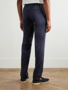 Rubinacci - Leisure Straight-Leg Pleated Silk-Twill Trousers - Blue
