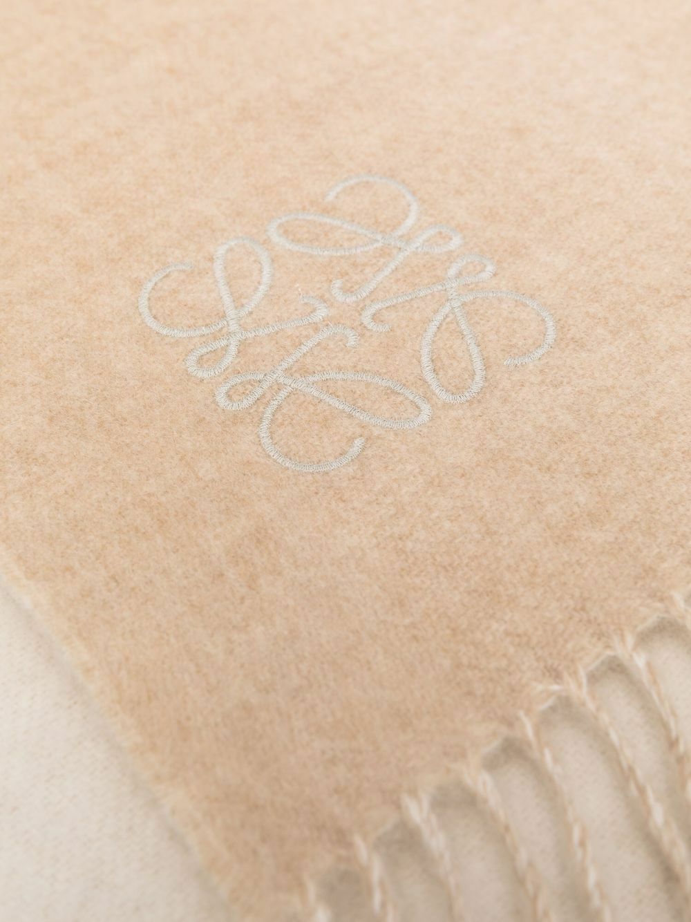 Anagram Patch Cashmere Fringed Scarf main image 1