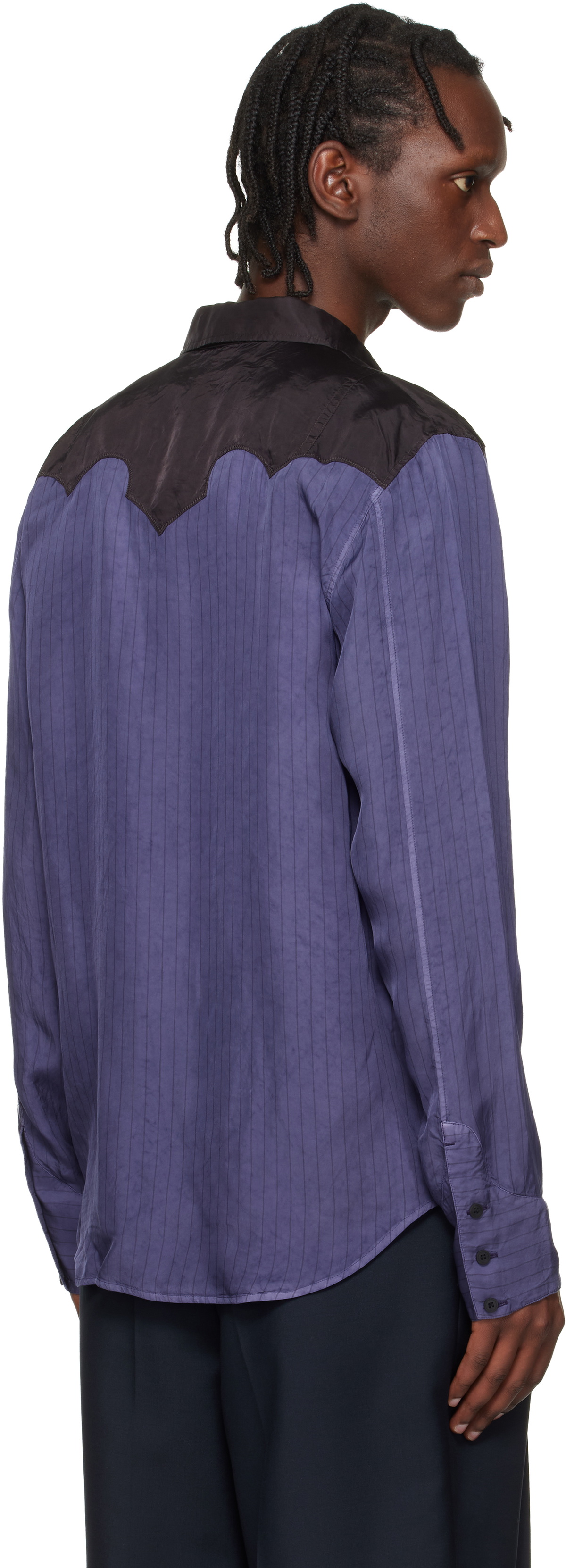 Toga Virilis Purple & Black Cupra Stripe Shirt