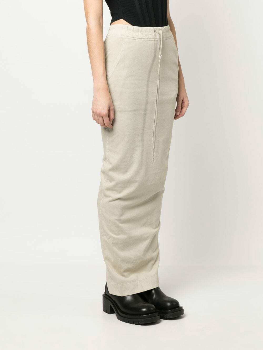 RICK OWENS DRKSHDW - Drawstring Long Cotton Skirt Rick Owens Drkshdw