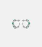 Bucherer Fine Jewellery Classics 18kt white gold hoop earrings with emeralds and diamonds