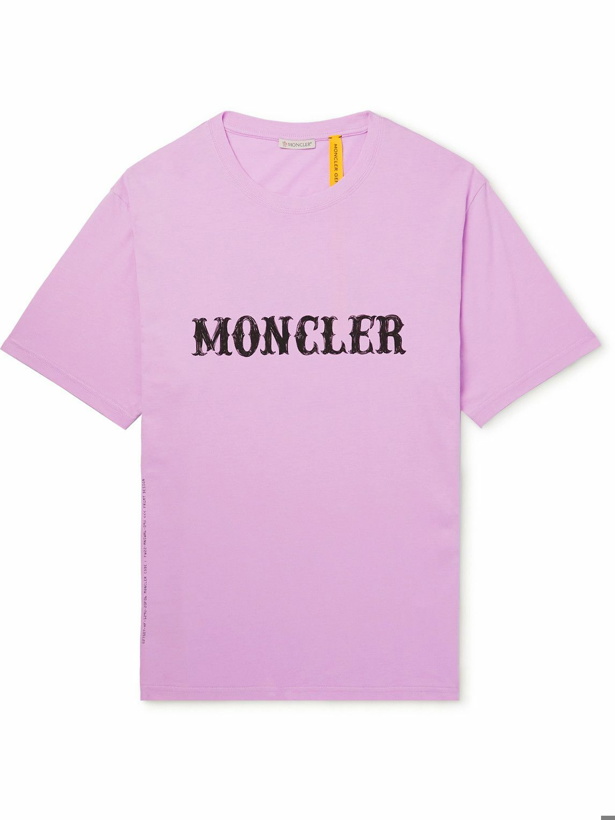 Photo: Moncler Genius - Fragment Logo-Print Cotton-Jersey T-Shirt - Pink