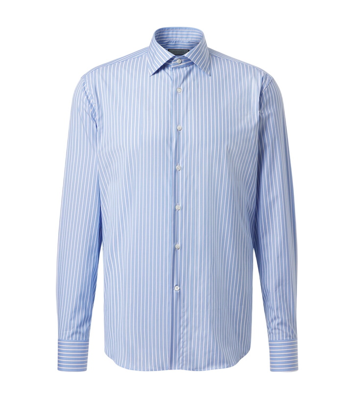Photo: Canali Striped cotton poplin shirt