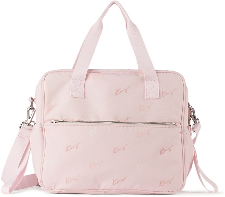 Photo: Kenzo Baby Pink Logo Changing Bag & Mat Set