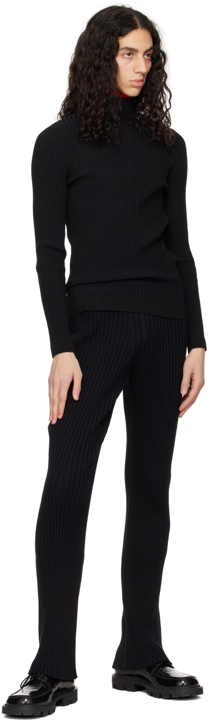 ANDREĀDAMO Black Striped Turtleneck