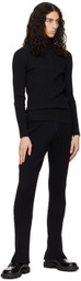 ANDREĀDAMO Black Striped Turtleneck