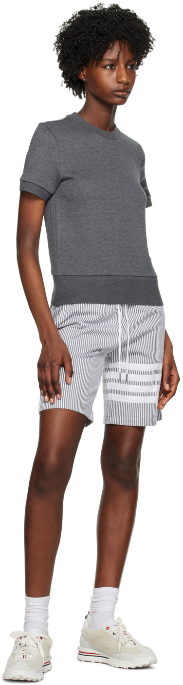 Thom Browne Gray 4-Bar Shorts