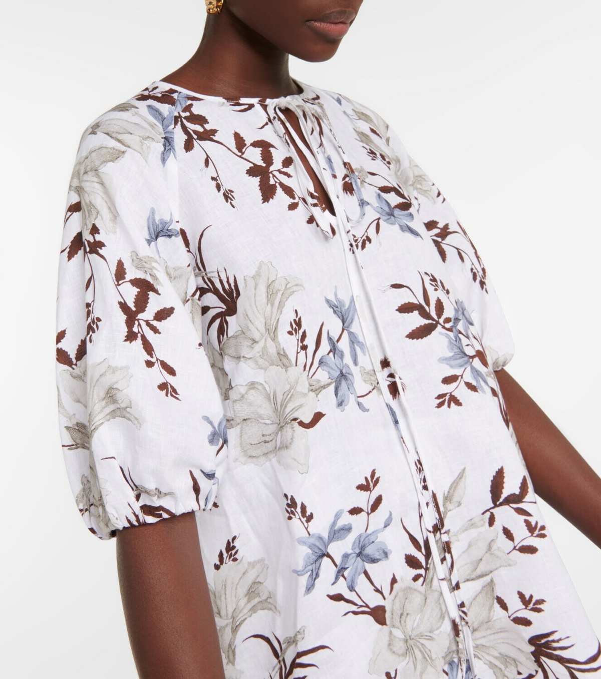 Erdem - Eleni printed linen blouse