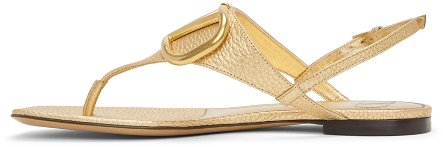 Valentino gold best sale flat sandals