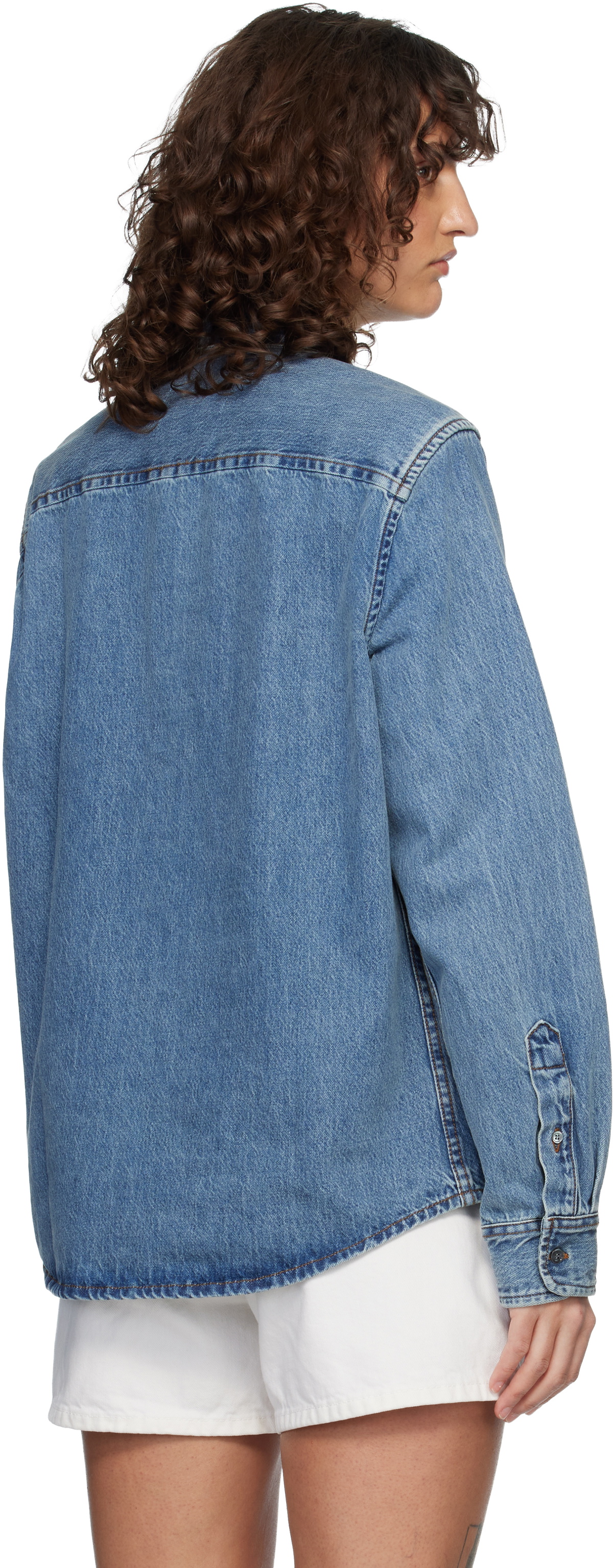 AMI Paris Blue Cotton Ami de Coeur Denim Shirt