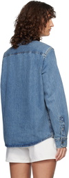 AMI Paris Blue Cotton Ami de Coeur Denim Shirt