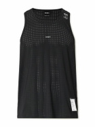 Satisfy - Embellished Logo-Appliquéd Space-O™ Mesh Tank Top - Black