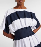 Carolina Herrera Striped cotton-blend midi dress