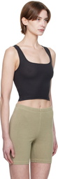SKIMS Black Cotton Rib Tank Top