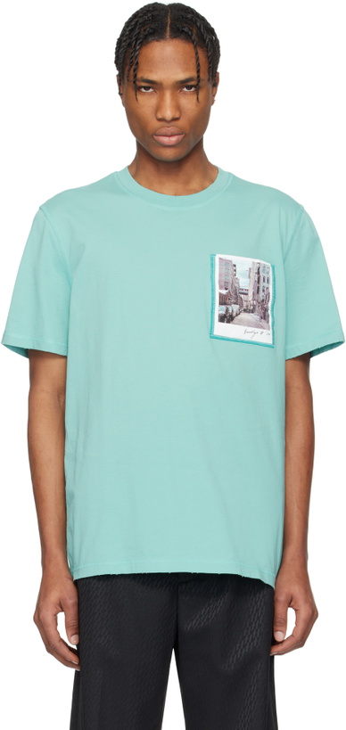 Photo: Helmut Lang Blue Brooklyn Postcard T-shirt