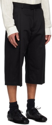 RICE NINE TEN Black Three Quarter Chinos 2Tuck Shorts