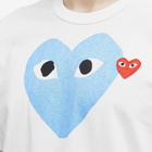 Comme des Garçons Play Men's Colour Heart T-Shirt in White/Red/Blue