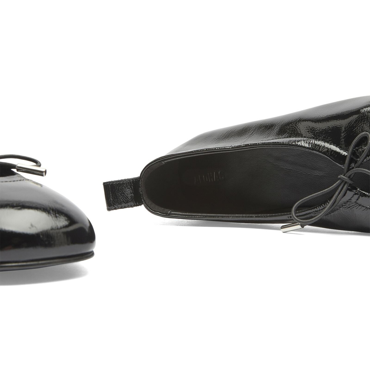 ALOHAS Women's Rosalind Black Patent Leather Ballet Flats in Onix Black