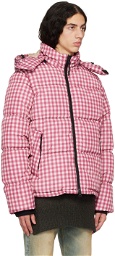 The Very Warm Red & White Hooded Puffer Jacket
