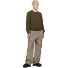 C.P. Company Khaki Lambswool Lens Crewneck Contrast Sweater