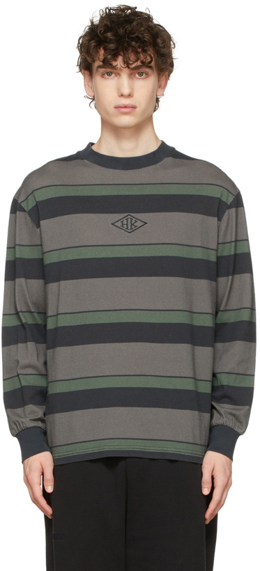 Photo: Han Kjobenhavn Grey & Black Striped Boxy Long Sleeve T-Shirt