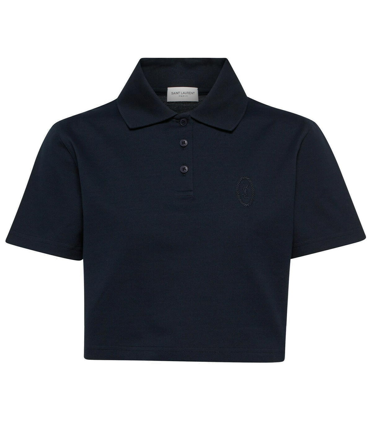 Saint Laurent - Cotton piqué cropped polo shirt Saint Laurent