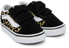 Vans Baby Black & Gold Leopard Old Skool V Sneakers