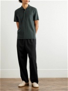James Perse - Luxe Lotus Cotton-Jersey Polo Shirt - Gray