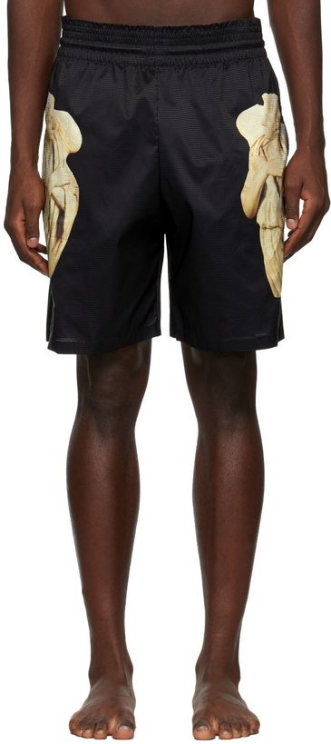 Photo: Acne Studios Black & Beige Swim Shorts