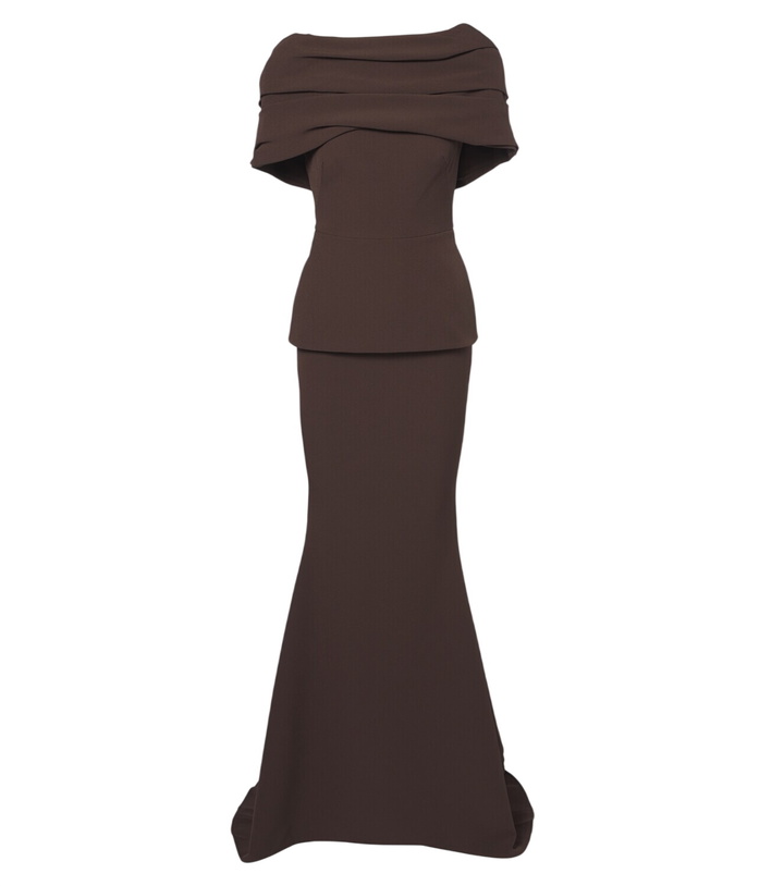 Photo: Safiyaa Loura draped peplum crêpe gown