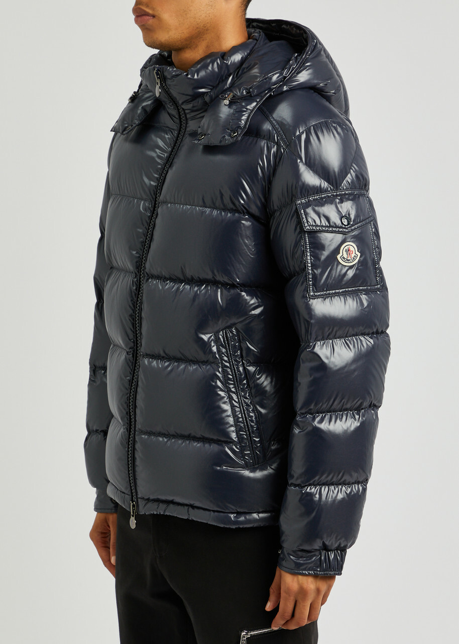Moncler Maya Black Quilted Shell Jacket Navy Moncler