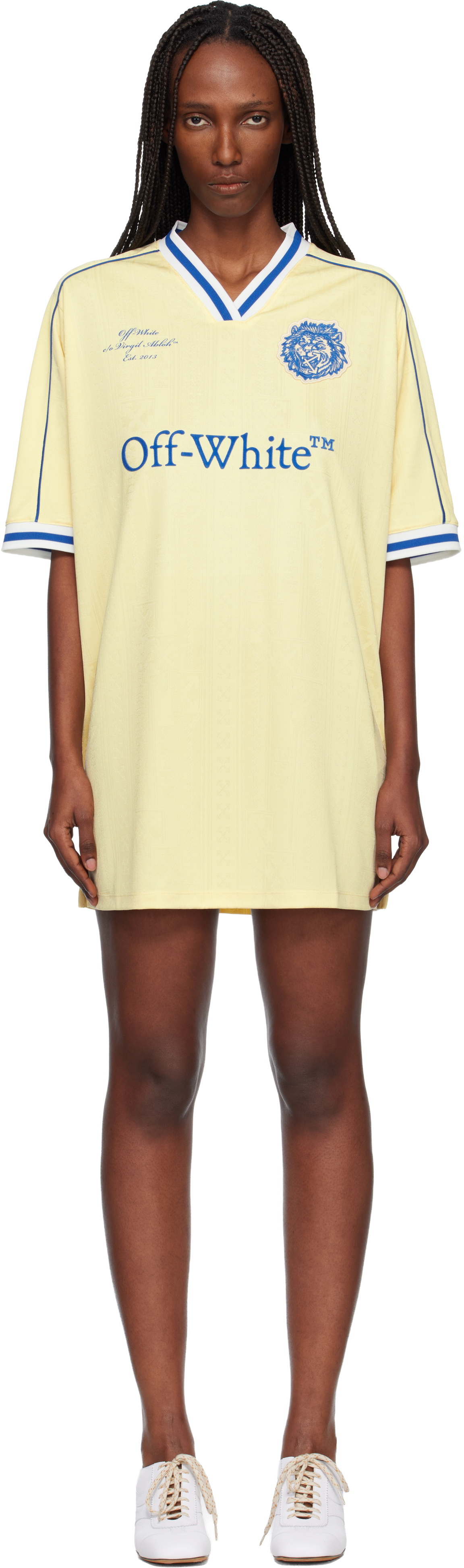 Off-White Yellow Soccer Minidress