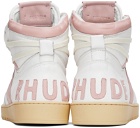 Rhude White & Pink Rhecess Hi Sneakers