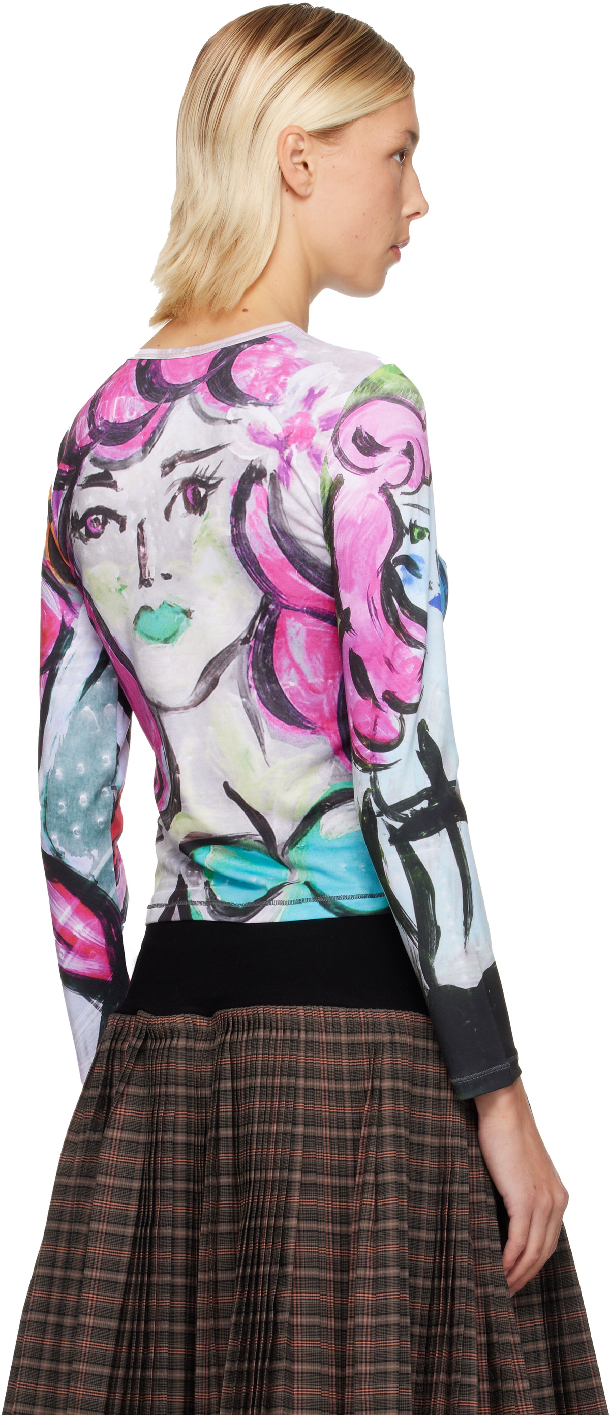 Chopova Lowena Multicolor Painted Pin Up Fitted Jersey T-shirt