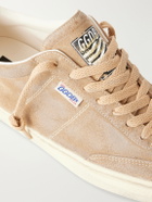 Golden Goose - Super-Star Distressed Leather-Trimmed Suede Sneakers - Brown
