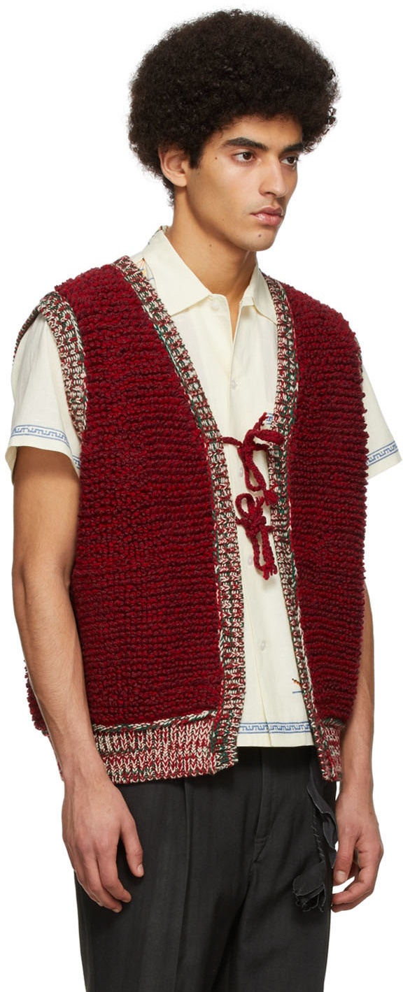 Bode Red Merino Wool Vest Bode