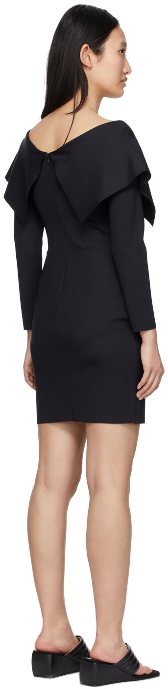 Rosetta Getty Black Fold Off-Shoulder Dress
