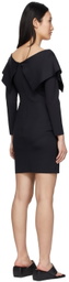 Rosetta Getty Black Fold Off-Shoulder Dress
