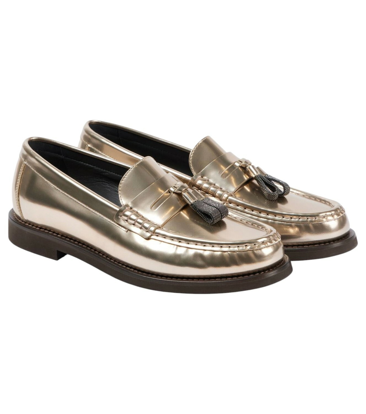 Brunello Cucinelli Monili shearling-lined suede loafers Brunello Cucinelli Monili shearling-lined suede loafers