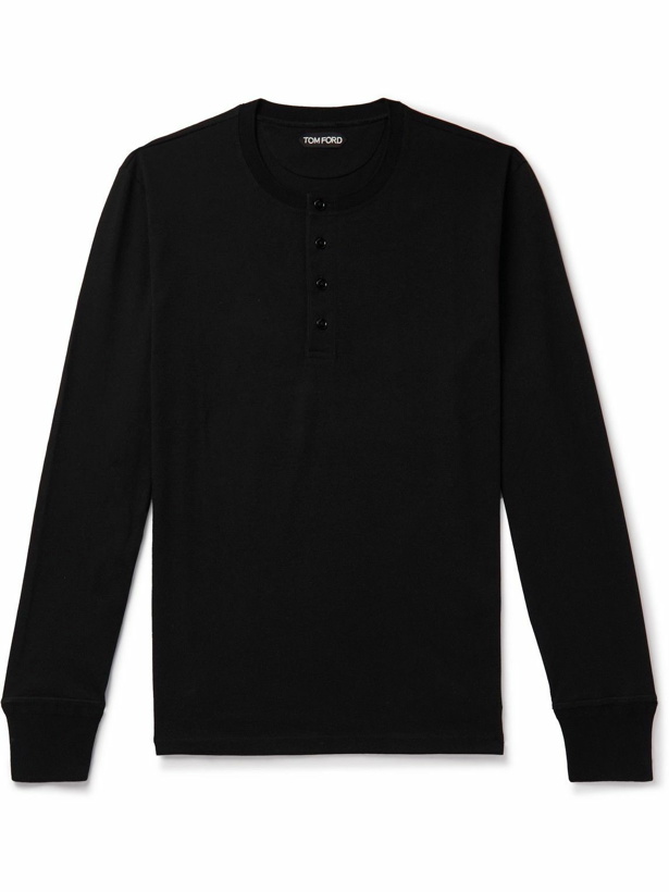Photo: TOM FORD - Cotton-Jersey Henley T-Shirt - Unknown