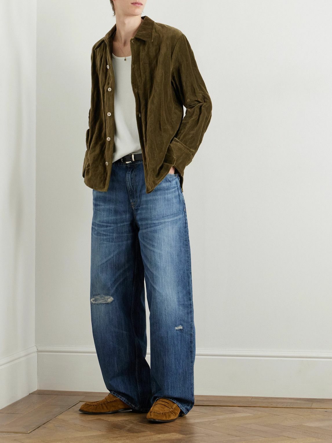 Séfr - Ignacio Metallic Cotton-Blend Velvet Shirt - Green Séfr