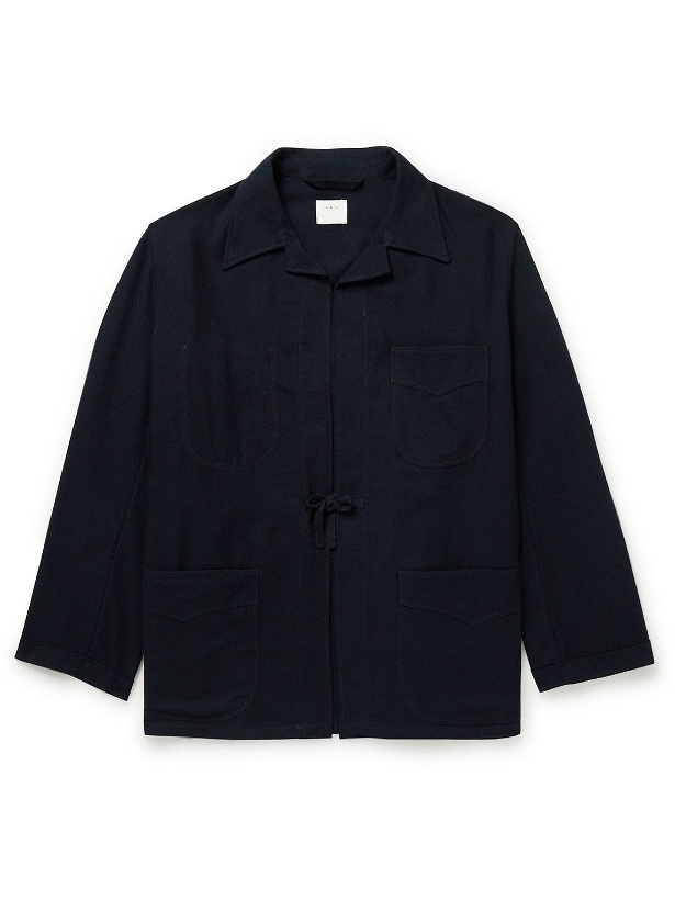 Photo: L.E.J - Belted Wool and Cotton-Blend Flannel Jacket - Blue