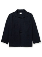 L.E.J - Belted Wool and Cotton-Blend Flannel Jacket - Blue