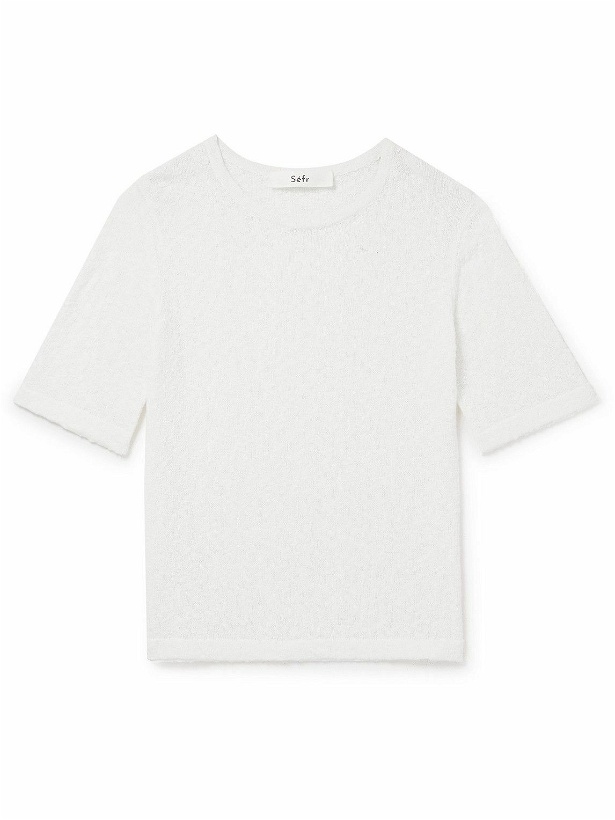 Photo: Séfr - Tolomo Oversized Textured Cotton-Blend T-Shirt - White